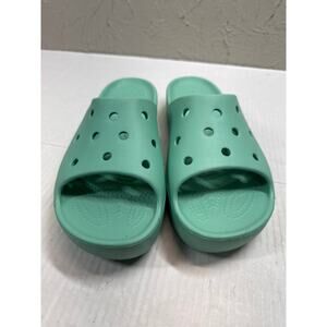 Crocs Classic Womens Platform Slide Sandal Foam Green‎ Size 9